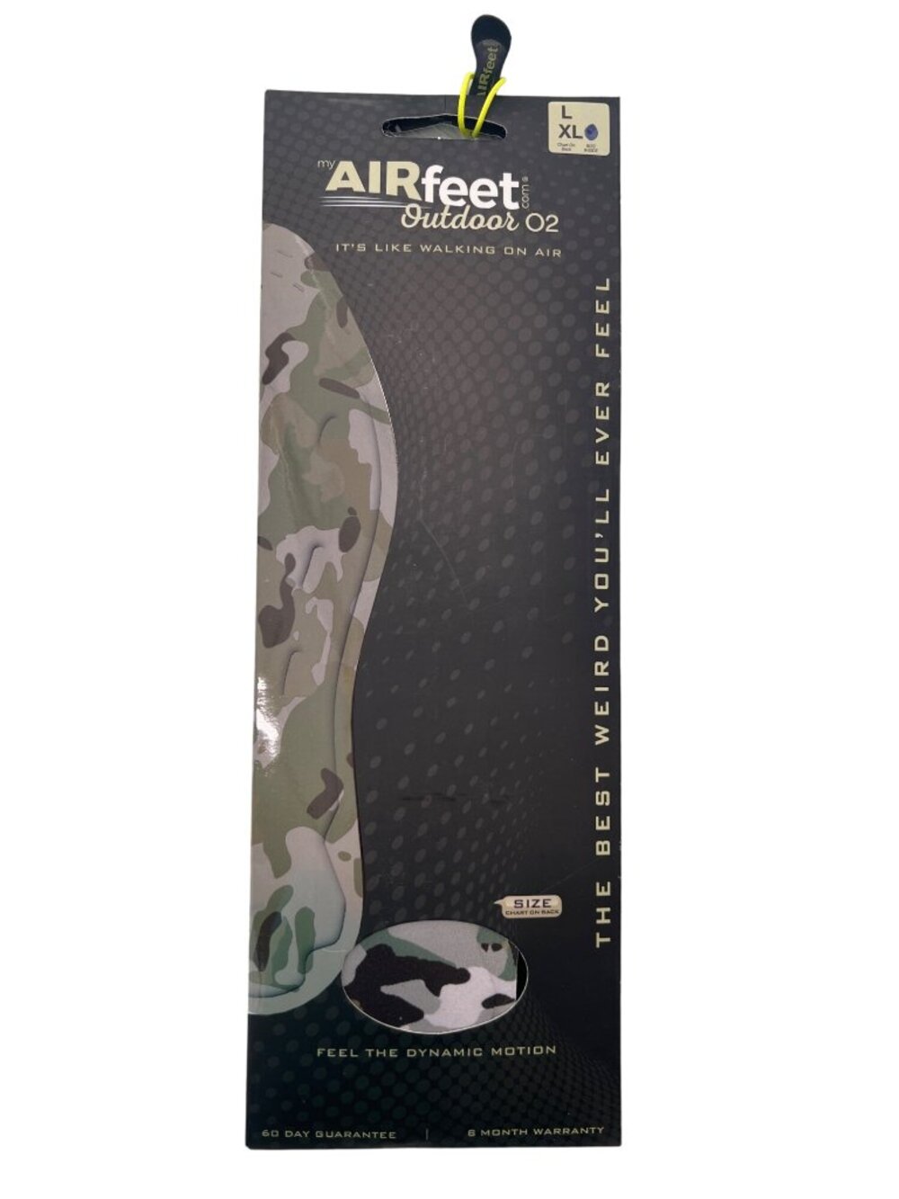 Airfeet Camo Outdoor O2 Insoles XL Dynamic Motion Comfort Standing Walking NEW